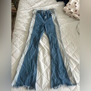 Cello Blue and Gray Flare Jeans